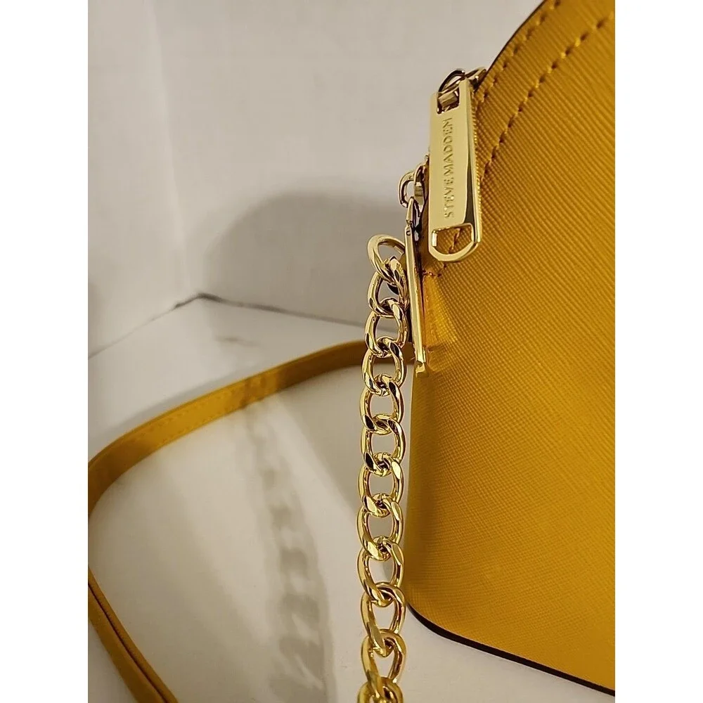 Steve Madden Women’s Handbag B Maggie Mustard Yellow Dome Crossbody NWT
